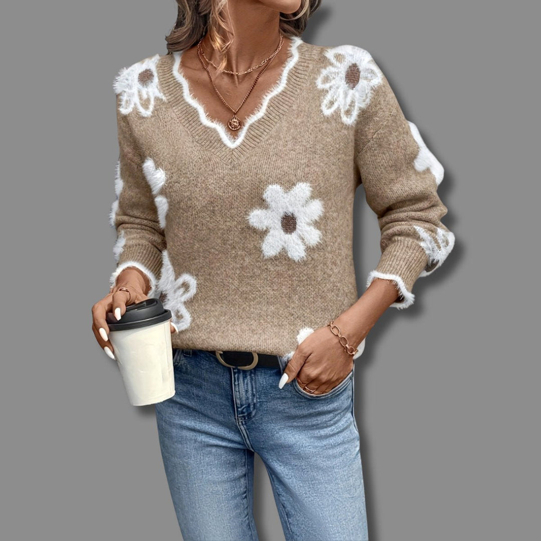 Camila | Women's V-Neck Long-Sleeve Sweater
