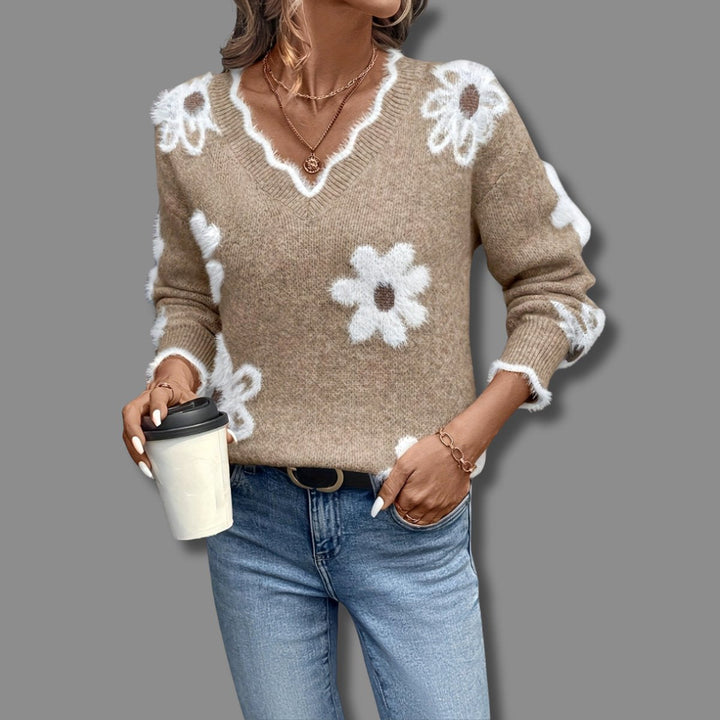 Camila | Women's V-Neck Long-Sleeve Sweater