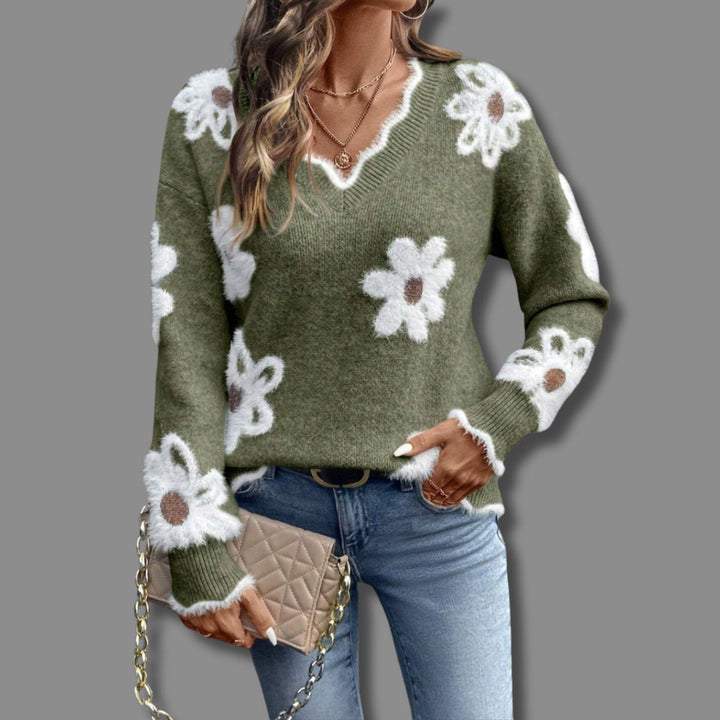 Camila | Women's V-Neck Long-Sleeve Sweater