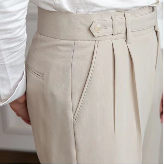 Herren Gerade Schnitt Anzughose mit Taschen